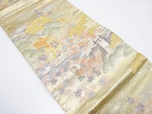 御所車に松・菊模様織り出し袋帯